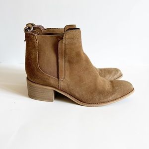 Crevo Maeva Leather Suede Brown Chelsea Chestnut ankle boots